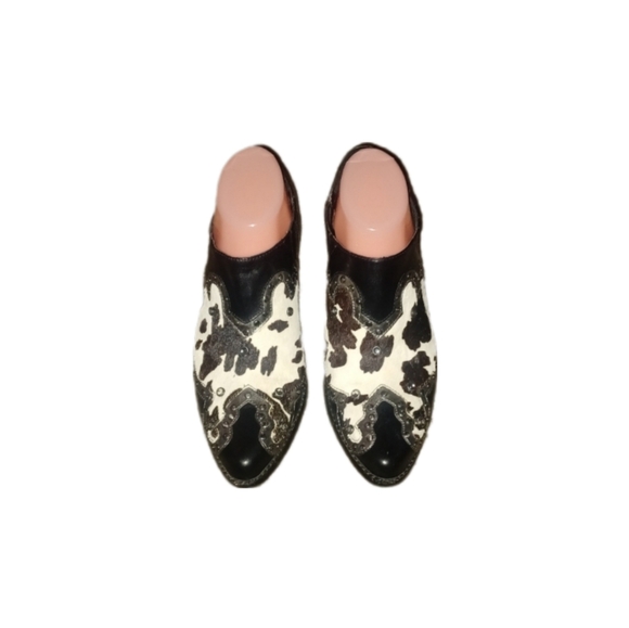 Reba Black Leather Studded Cowgirl Boots - Picture 2 of 5